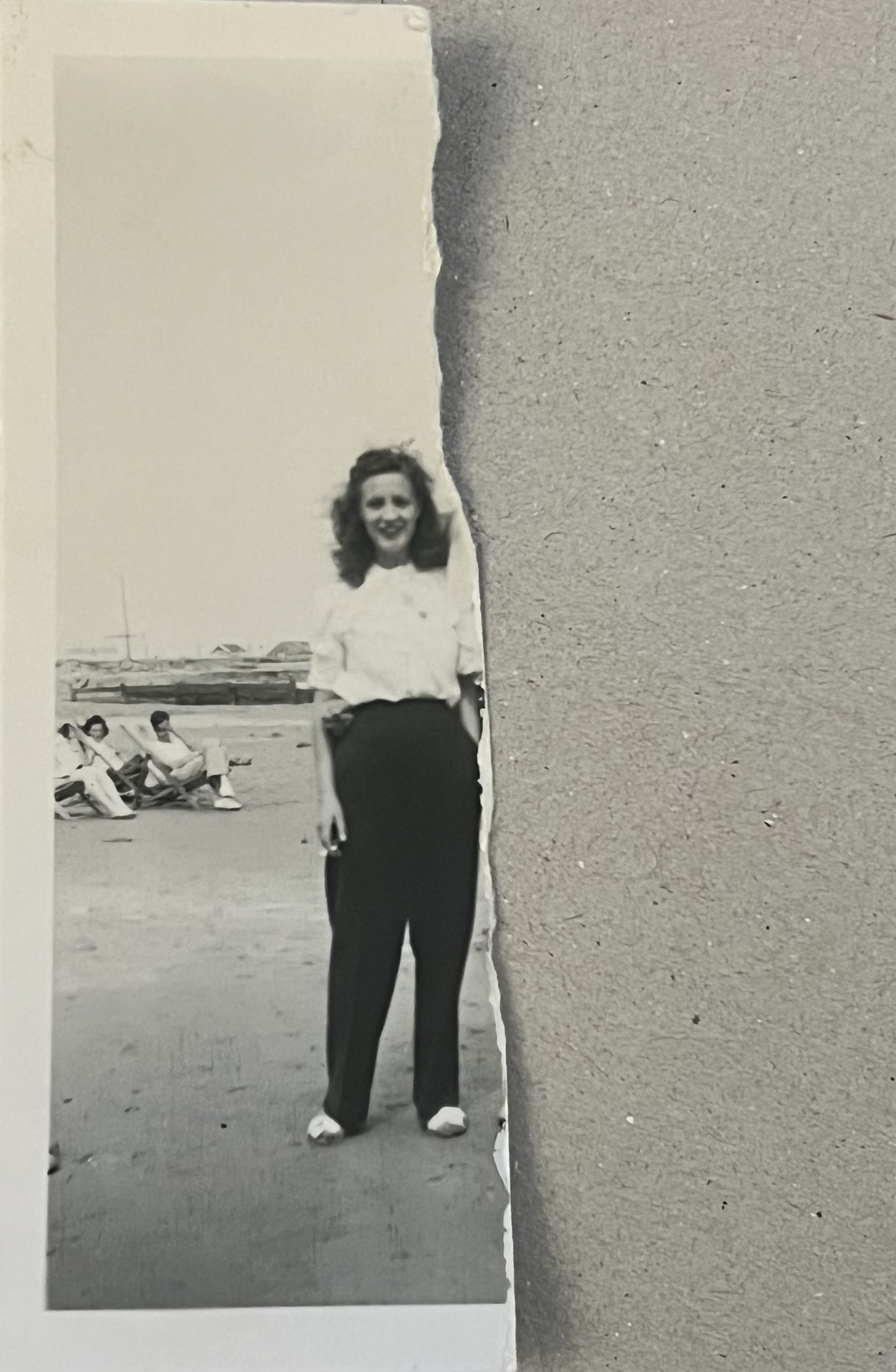 My Nanny and her sister, Mary at Butlins, wearing floaty blouses on a trip to Butlins in the mid-late 1940's.